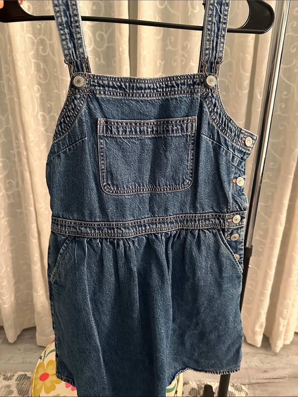 American Eagle Outfitters Blue Denim Overall Dress